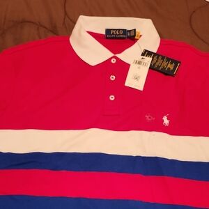 Ralph Lauren Vibrant Red and Blue Polo